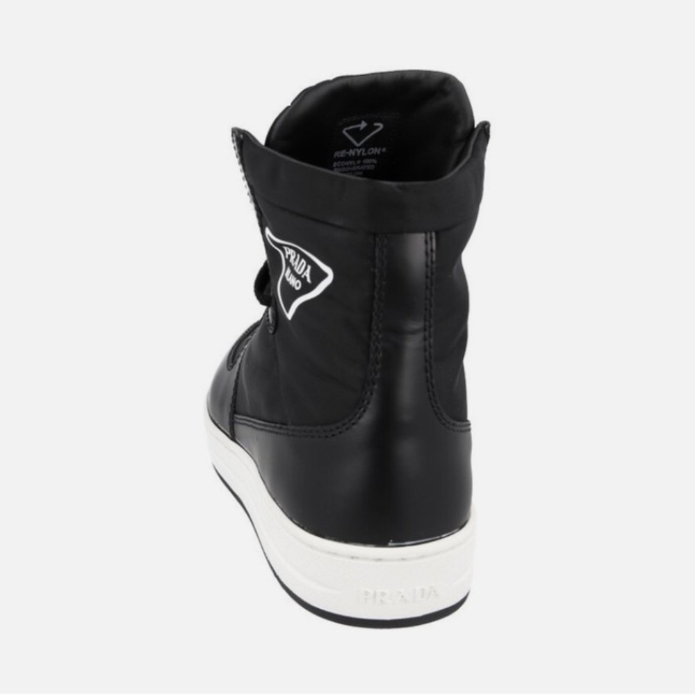 Prada Men's Black and White High-Top Sneakers size 36(6) - Picture 3 of 11